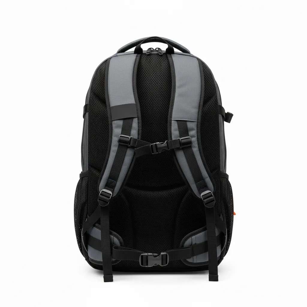 Custom Lacrosse Team Backpack - Blue - Team Backpack Charcoal Electric Cleat Marks Trail - Back View - HAMCO Sports Inc.