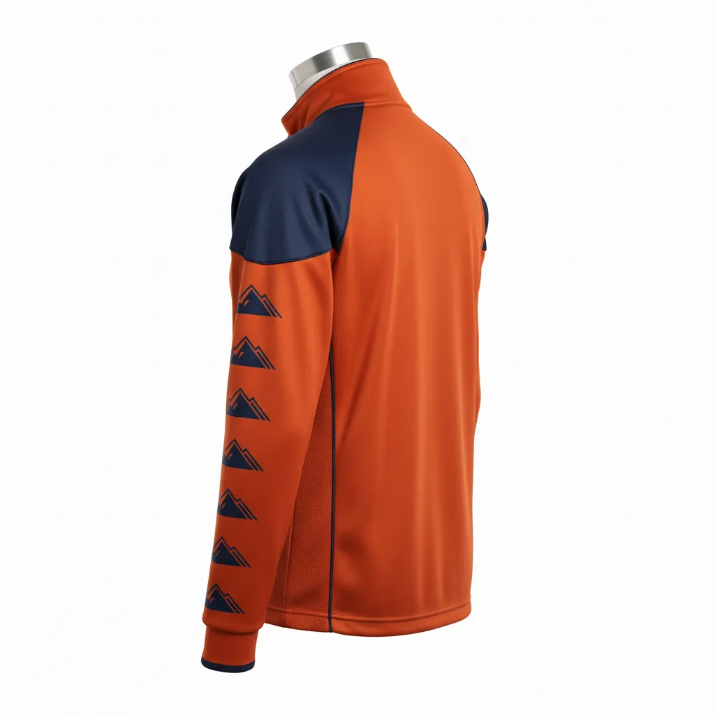 Custom Lacrosse Track Jacket - Burnt, Orange, Navy - Track Jacket Upstate Mountain - Back View - HAMCO Sports Inc.