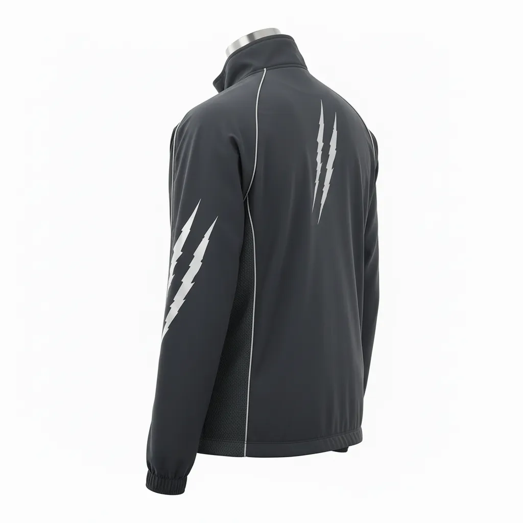 Custom Lacrosse Track Jacket - Grey, Silver - Track Jacket Charcoal Wolf Pack Hunt - Back View - HAMCO Sports Inc.