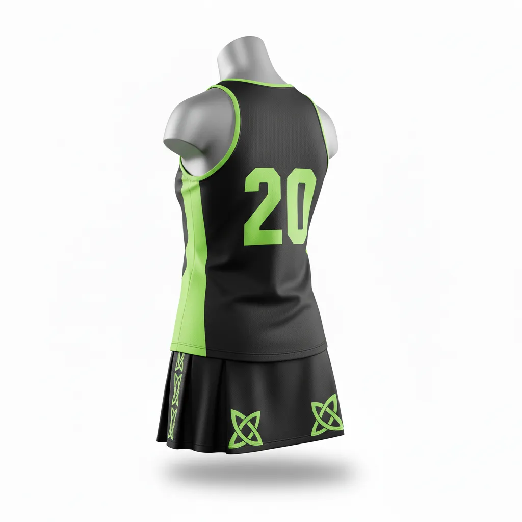 Custom Lacrosse Women Lacrosse Uniform - Black, Green - Women S Uniform Neon Serpent Strike - Back View - HAMCO Sports Inc.