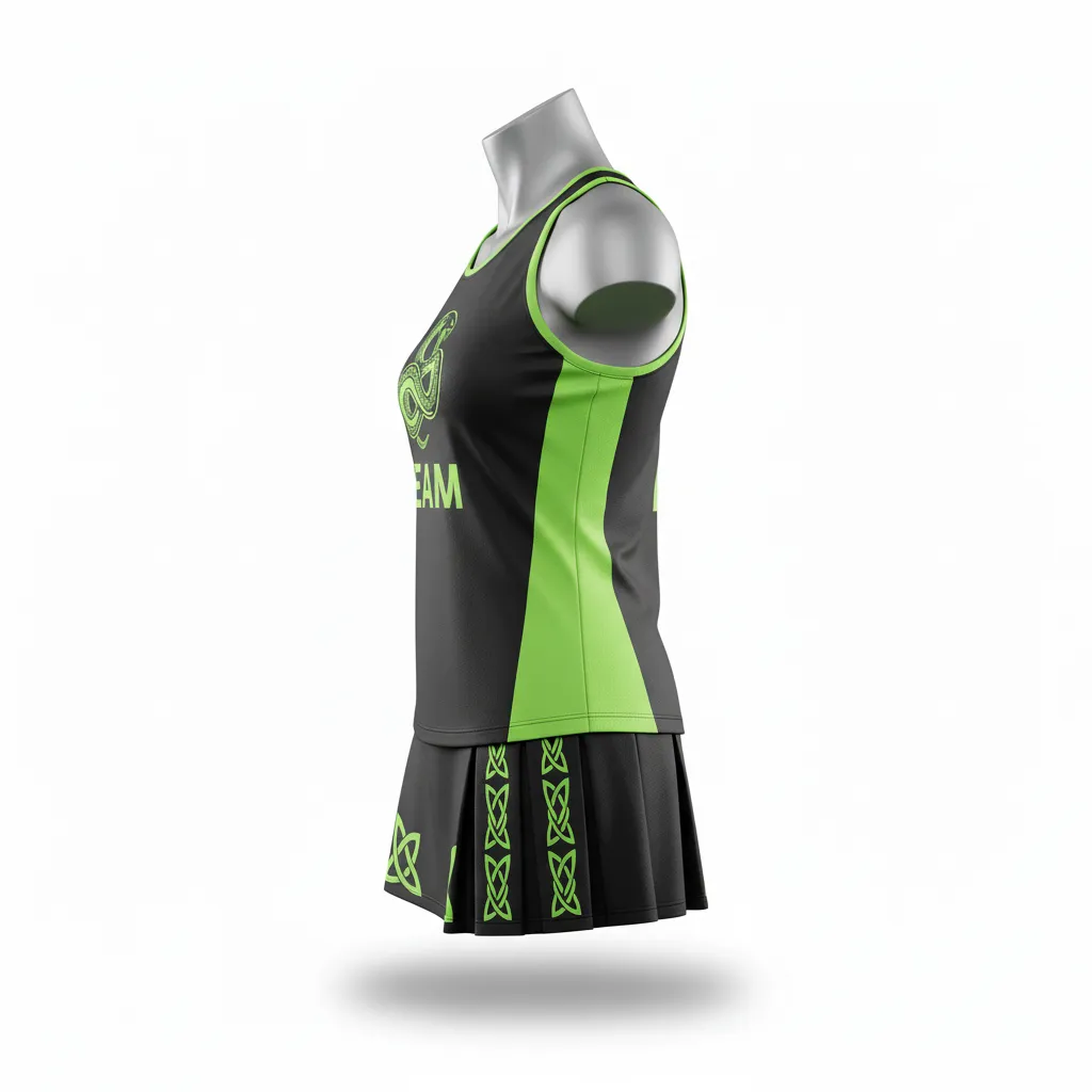 Custom Lacrosse Women Lacrosse Uniform - Black, Green - Women S Uniform Neon Serpent Strike - Side View - HAMCO Sports Inc.