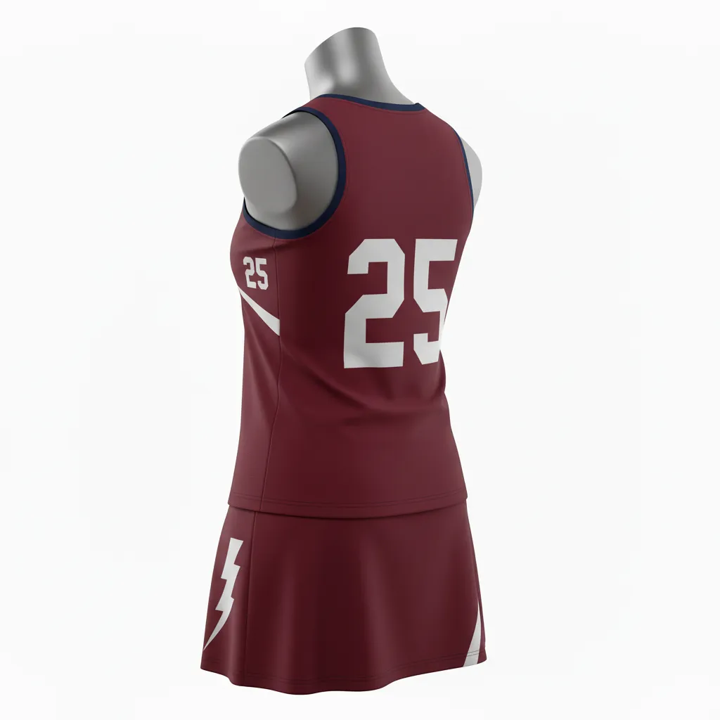 Custom Lacrosse Women Lacrosse Uniform - Burgundy, Silver - Women S Uniform Bear Clan Strength - Back View - HAMCO Sports Inc.