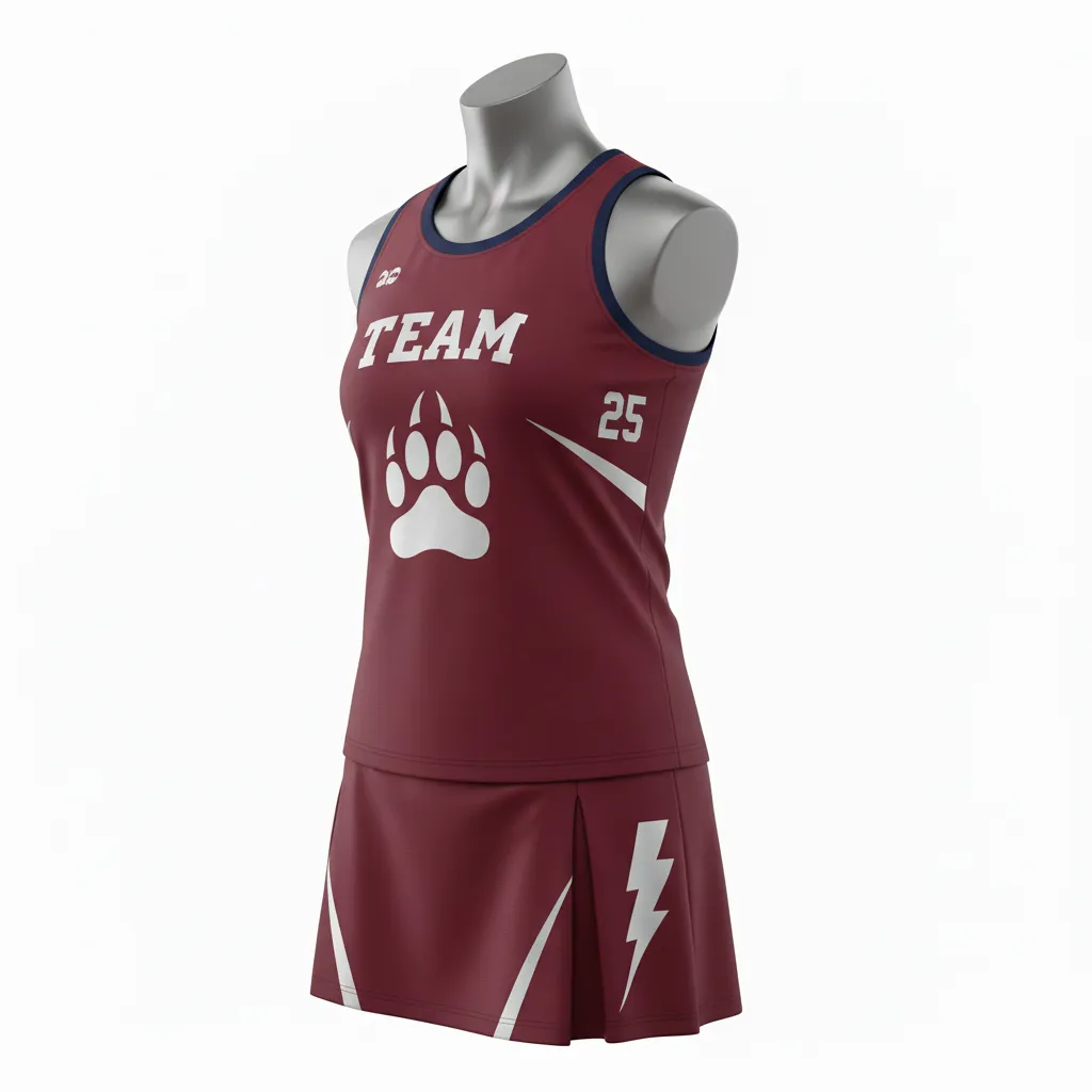 Custom Lacrosse Women Lacrosse Uniform - Burgundy, Silver - Women S Uniform Bear Clan Strength - Front View - HAMCO Sports Inc.