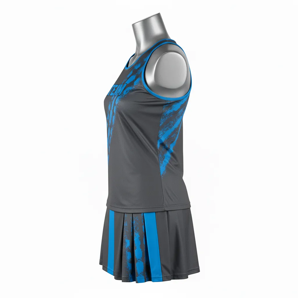 Custom Lacrosse Women Lacrosse Uniform - Blue - Women S Uniform Charcoal Electric Cleat Marks Trail - Back View - HAMCO Sports Inc.