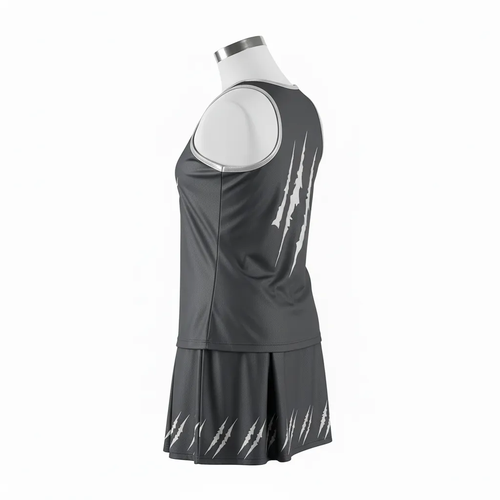 Custom Lacrosse Women Lacrosse Uniform - Grey, Silver - Women S Uniform Charcoal Wolf Pack Hunt - Back View - HAMCO Sports Inc.