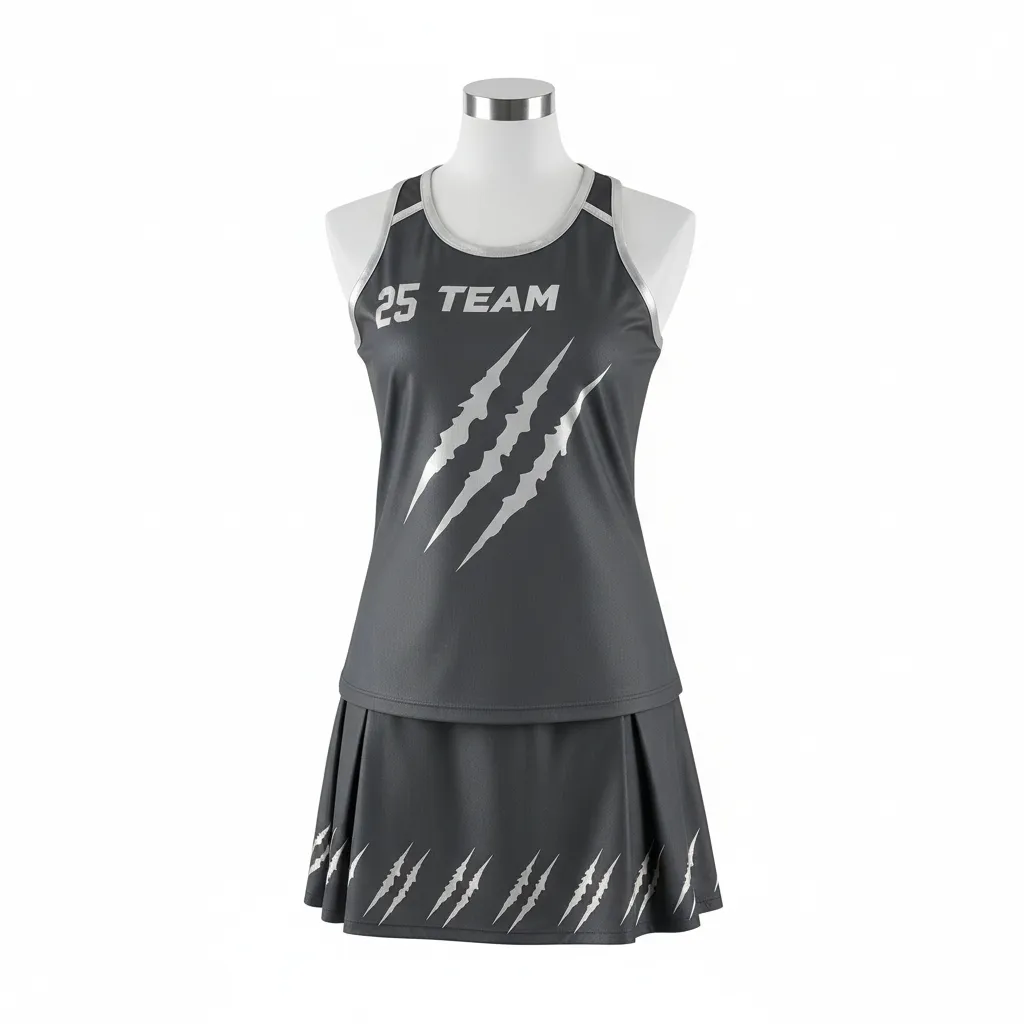 Custom Lacrosse Women Lacrosse Uniform - Grey, Silver - Women S Uniform Charcoal Wolf Pack Hunt - Front View - HAMCO Sports Inc.