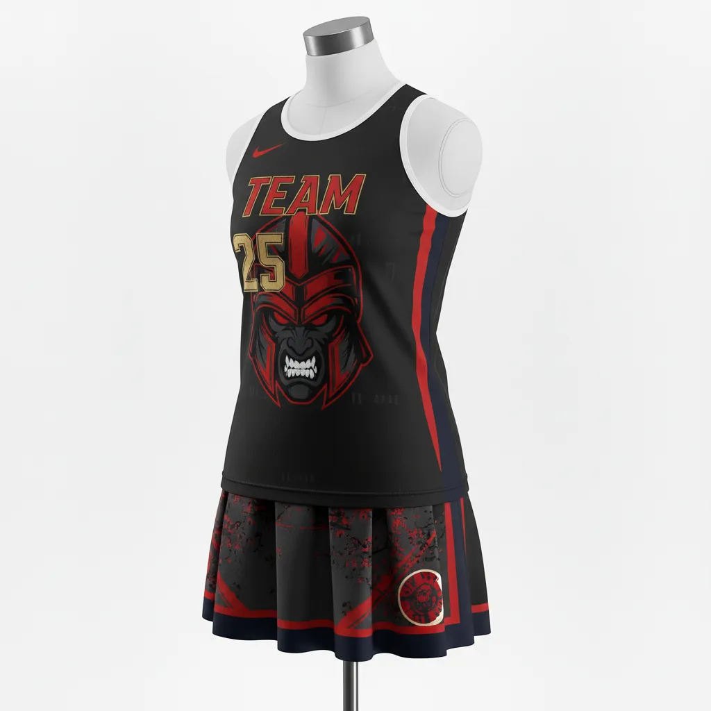 Custom Lacrosse Women Lacrosse Uniform - Red - Women S Uniform Charcoal Warrior Spirit - Front View - HAMCO Sports Inc.
