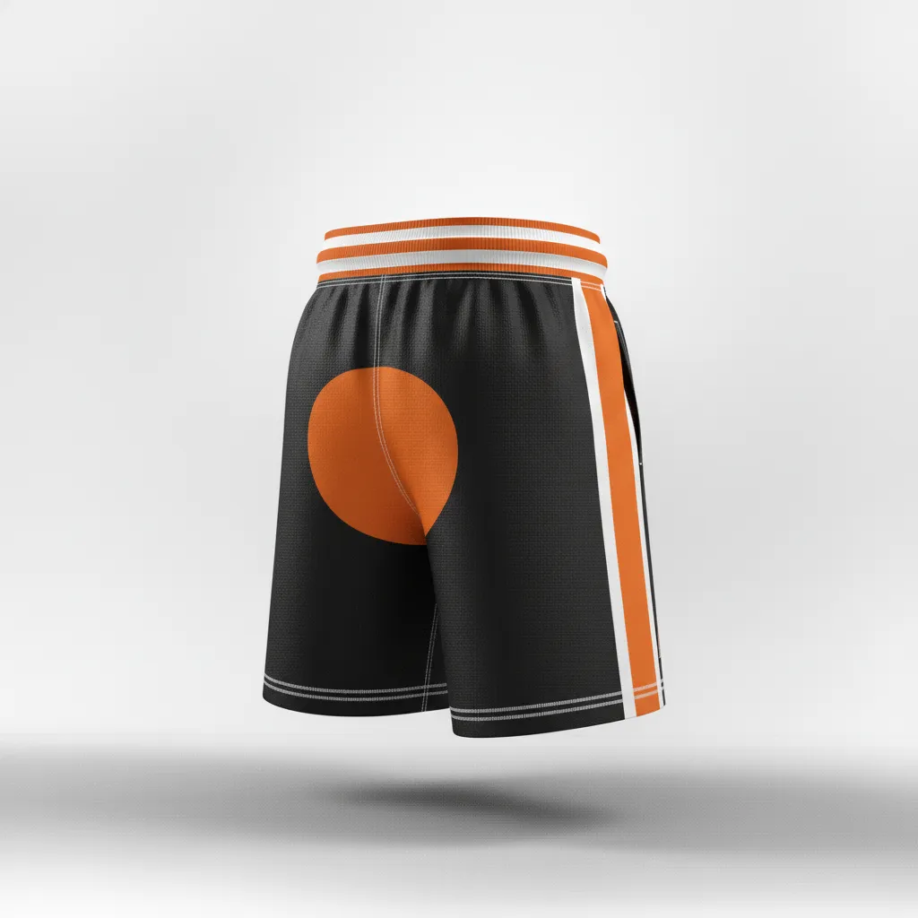 Custom Rugby Classic Rugby Shorts - Orange, White - Classic Rugby Shorts All Blacks - Back View - HAMCO Sports Inc.