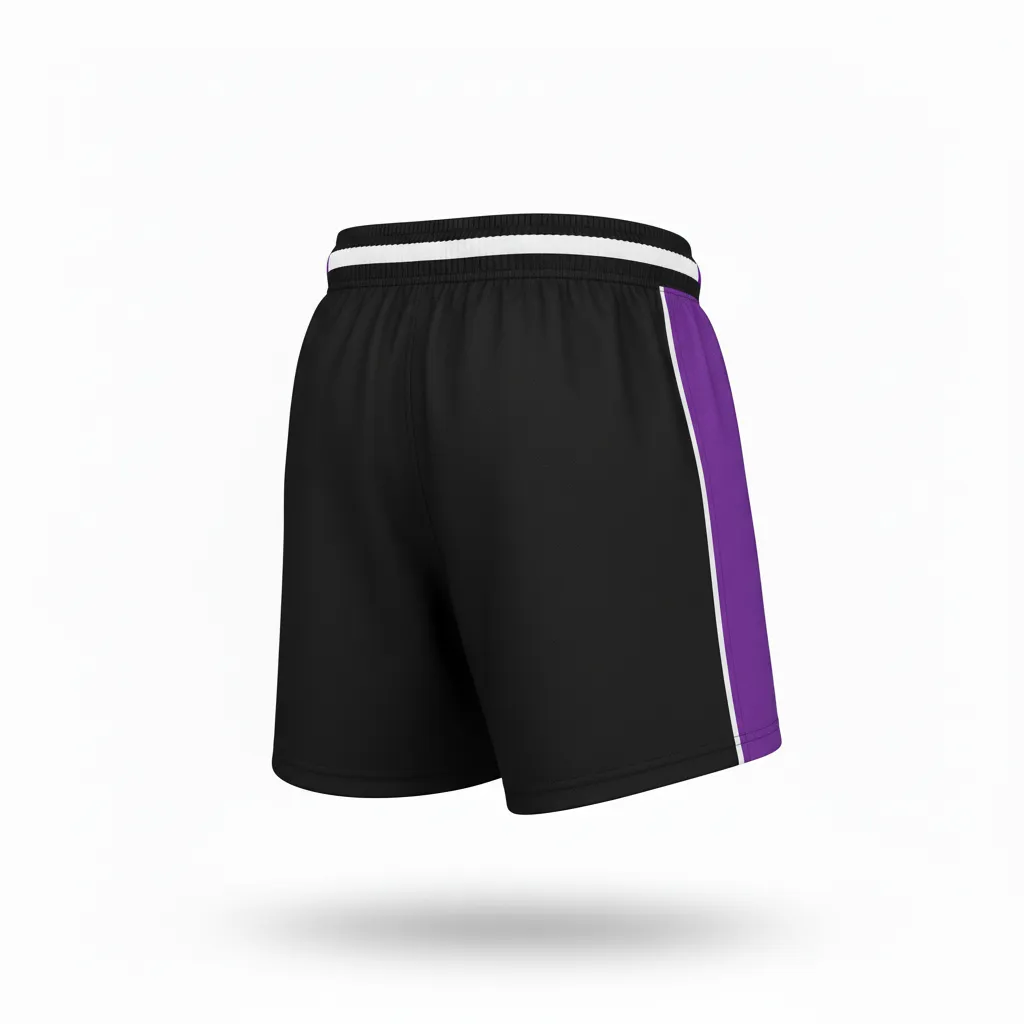 Custom Rugby Classic Rugby Shorts - Purple, White - Classic Rugby Shorts All Blacks - Back View - HAMCO Sports Inc.