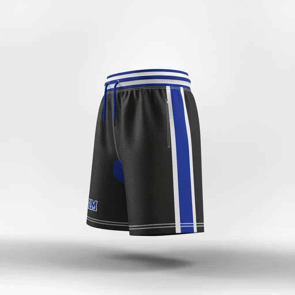 Custom Rugby Classic Rugby Shorts - Blue, White - Classic Rugby Shorts All Blacks Royal - Side View - HAMCO Sports Inc.