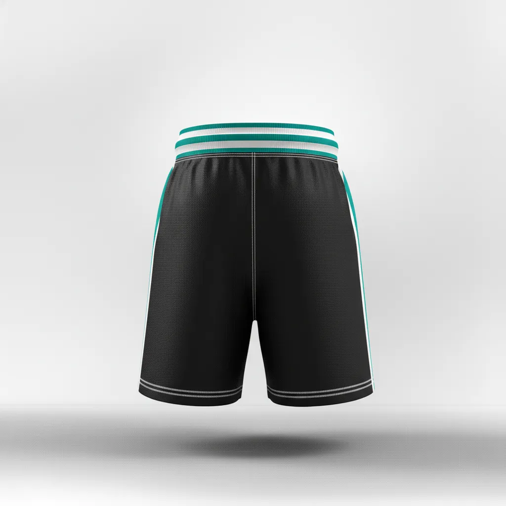 Custom Rugby Classic Rugby Shorts - White - Classic Rugby Shorts All Blacks Teal - Back View - HAMCO Sports Inc.