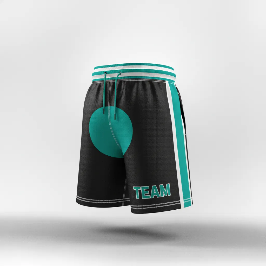 Custom Rugby Classic Rugby Shorts - White - Classic Rugby Shorts All Blacks Teal - Front View - HAMCO Sports Inc.