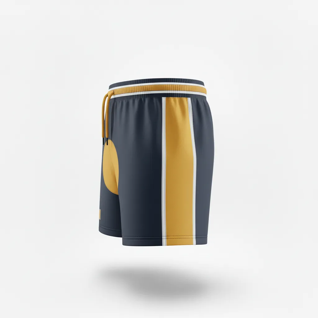 Custom Rugby Classic Rugby Shorts - Gold, White - Classic Rugby Shorts All Blacks Vegas - Side View - HAMCO Sports Inc.