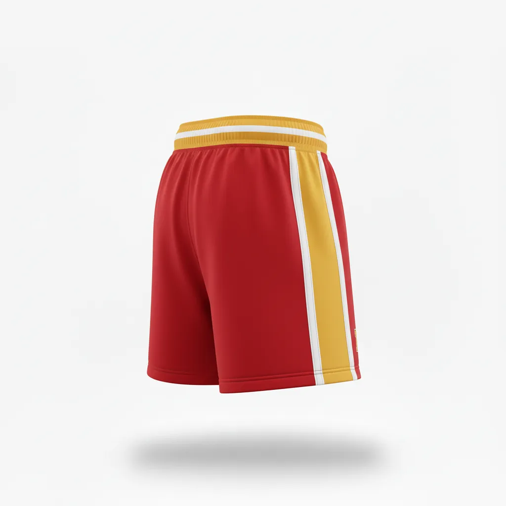 Custom Rugby Classic Rugby Shorts - Burgundy, Gold, White - Custom Rugby Classic Rugby Shorts Vegas - Back View - HAMCO Sports Inc.