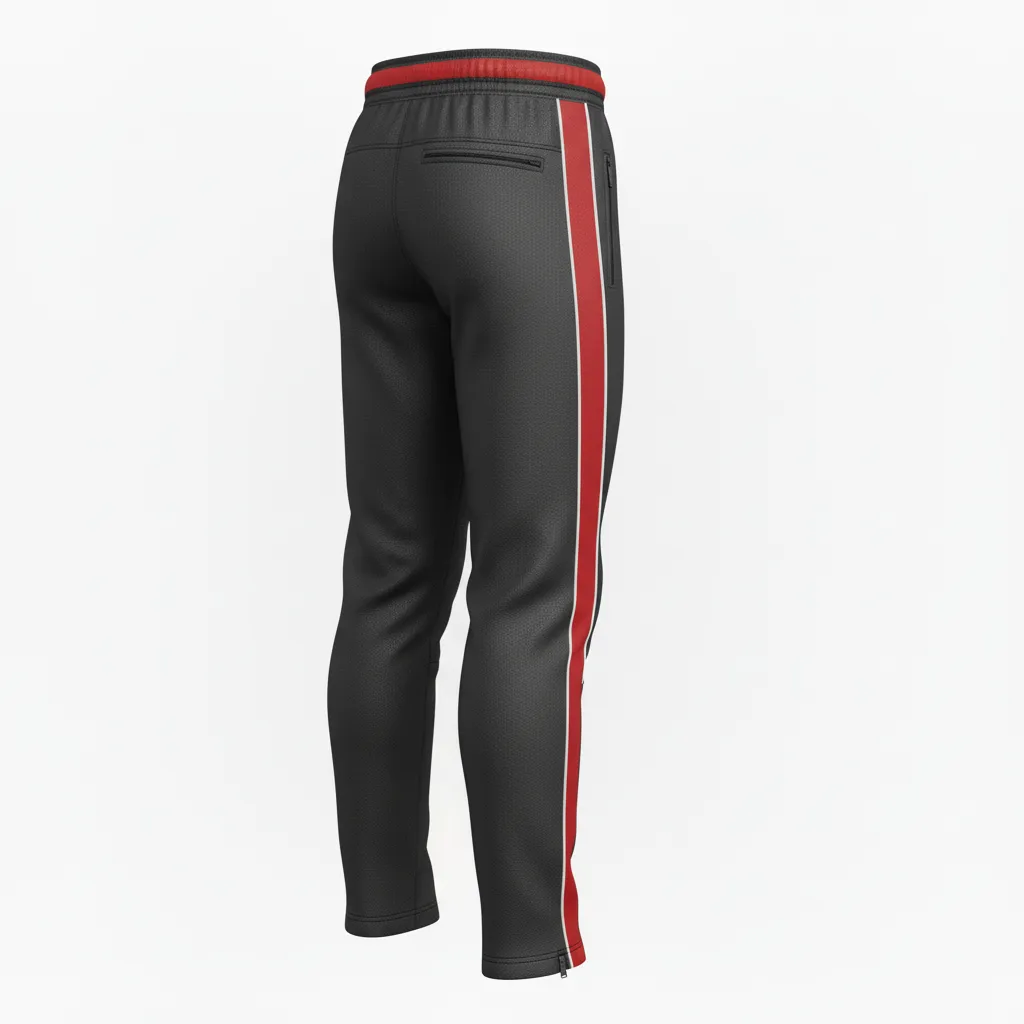 Custom Rugby Jogger Pant - Red, White - Custom Rugby Jogger Pant All Blacks Athletic - Back View - HAMCO Sports Inc.