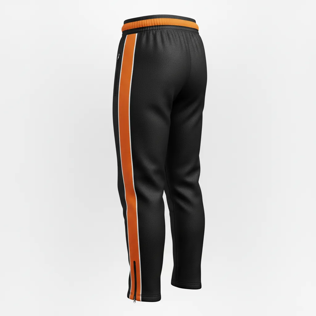 Custom Rugby Jogger Pant - Orange, White - Custom Rugby Jogger Pant All Blacks - Back View - HAMCO Sports Inc.