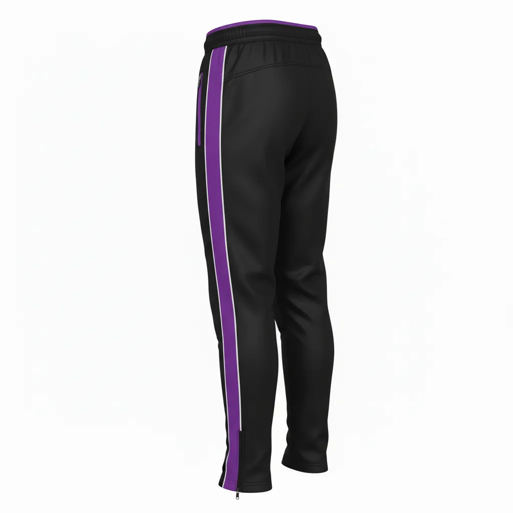 Custom Rugby Jogger Pant - Purple, White - Custom Rugby Jogger Pant All Blacks - Back View - HAMCO Sports Inc.