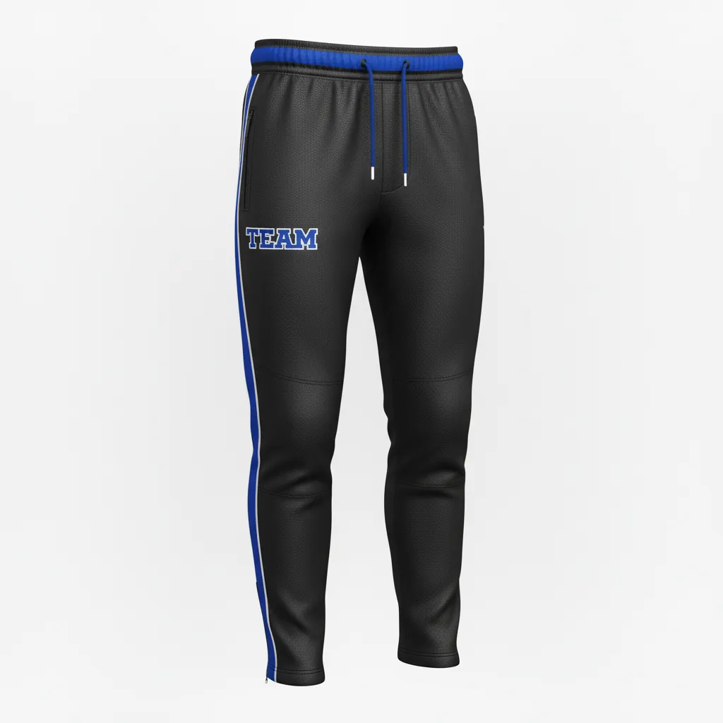 Custom Rugby Jogger Pant - Blue, White - Custom Rugby Jogger Pant All Blacks Royal - Front View - HAMCO Sports Inc.