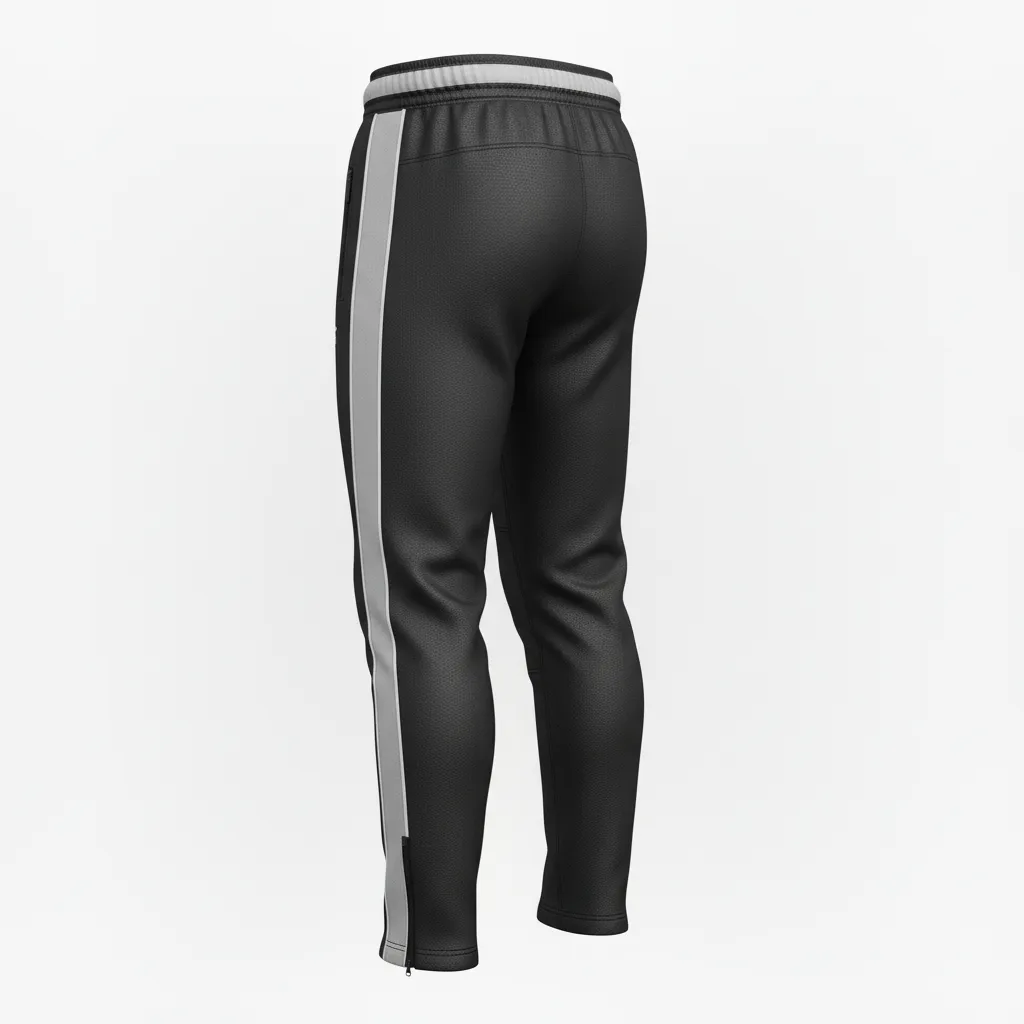 Custom Rugby Jogger Pant - Silver, White - Custom Rugby Jogger Pant All Blacks - Back View - HAMCO Sports Inc.