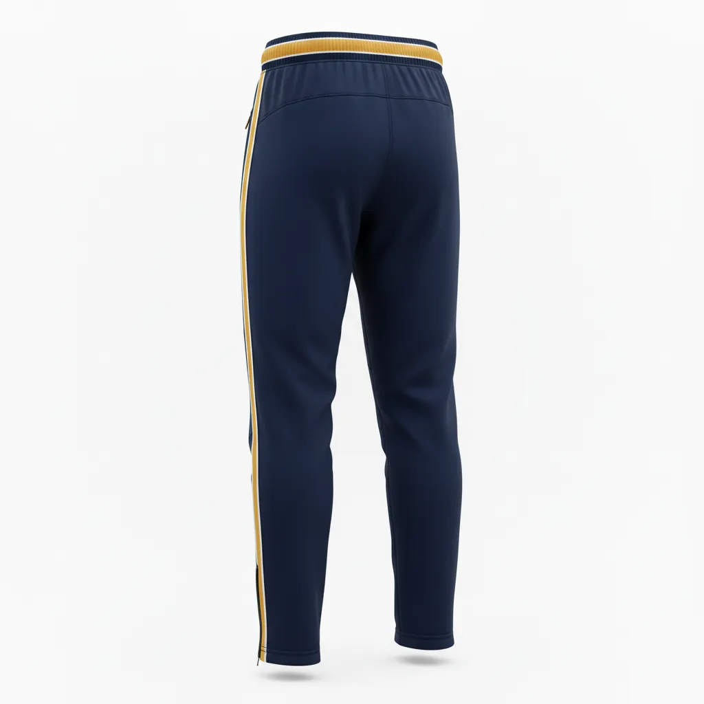 Custom Rugby Jogger Pant - Gold, White - Custom Rugby Jogger Pant All Blacks Vegas - Back View - HAMCO Sports Inc.