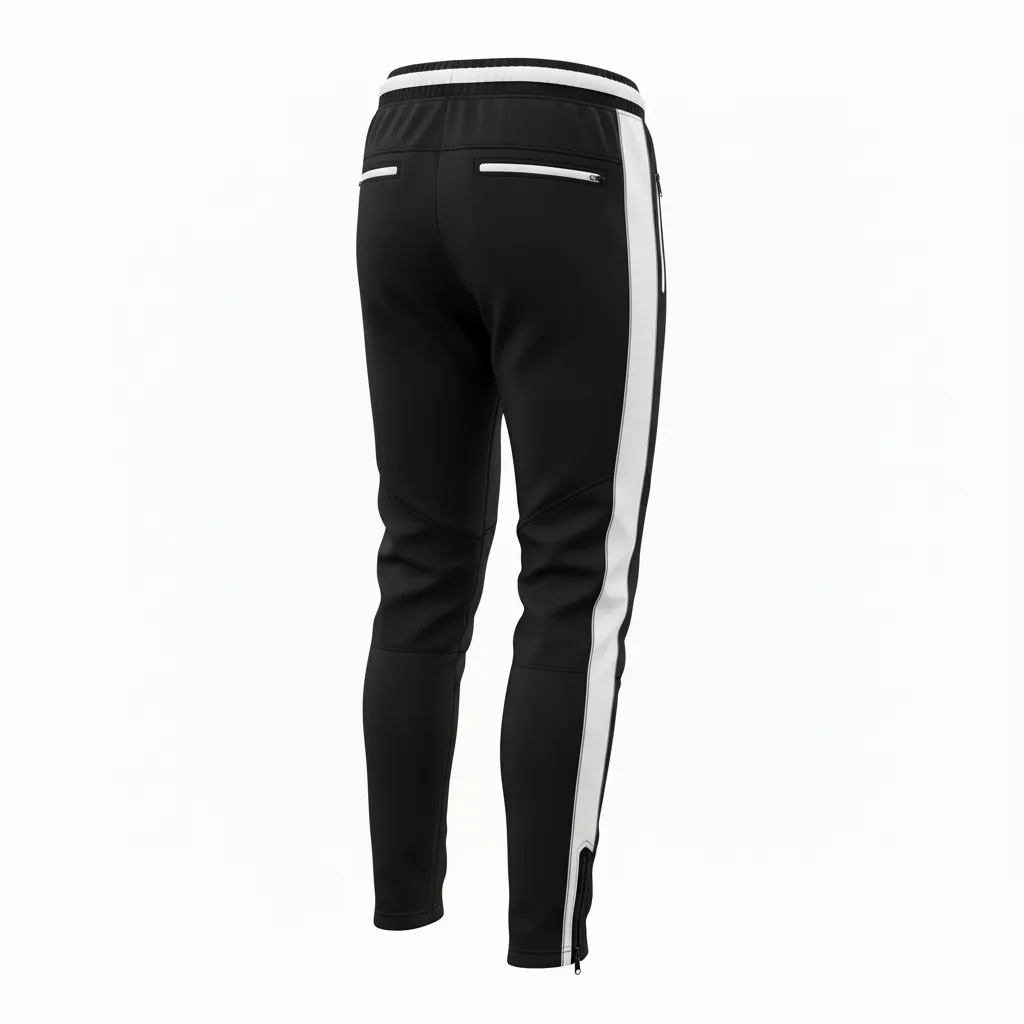 Custom Rugby Jogger Pant - White, Silver - Custom Rugby Jogger Pant All Blacks - Back View - HAMCO Sports Inc.