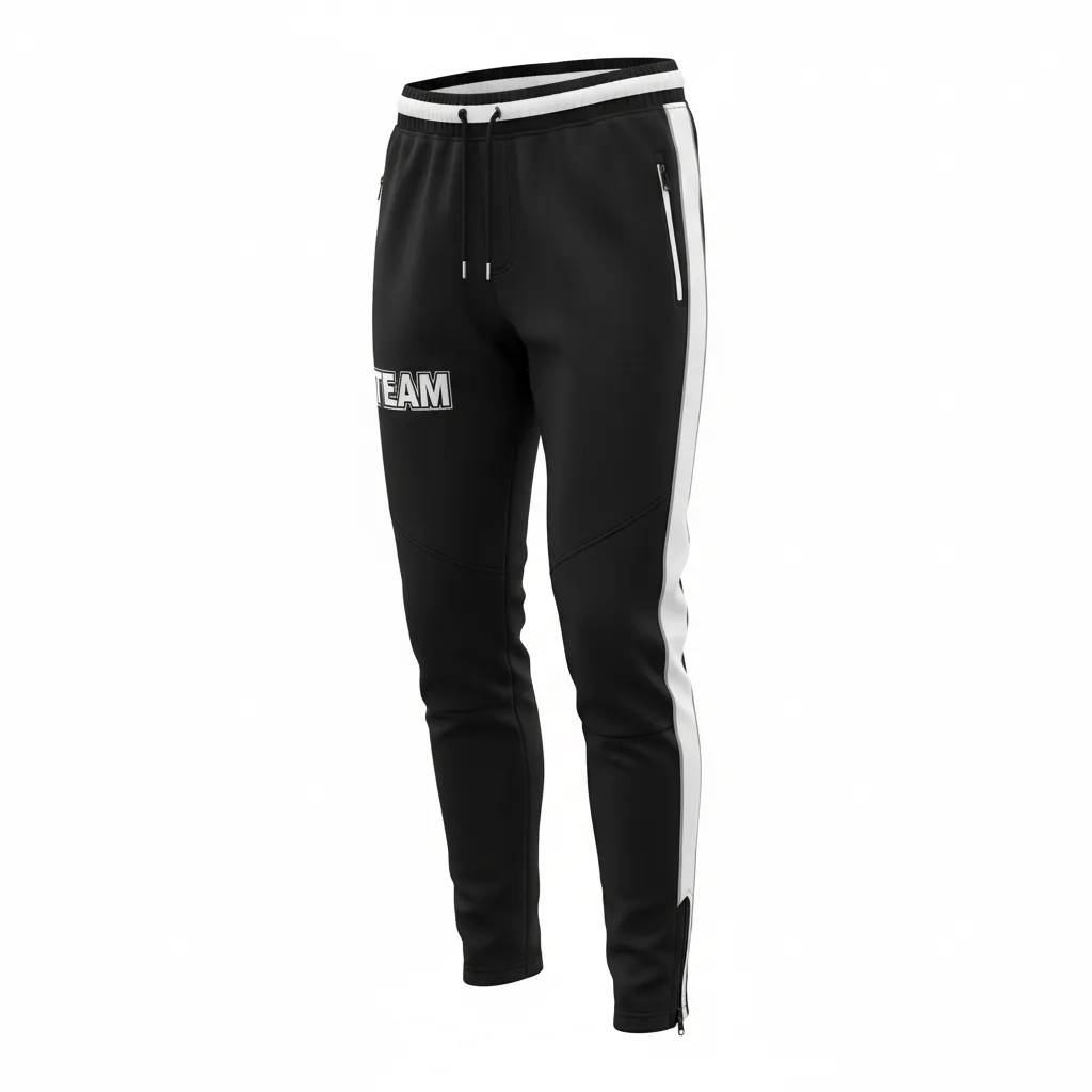 Custom Rugby Jogger Pant - White, Silver - Custom Rugby Jogger Pant All Blacks - Front View - HAMCO Sports Inc.