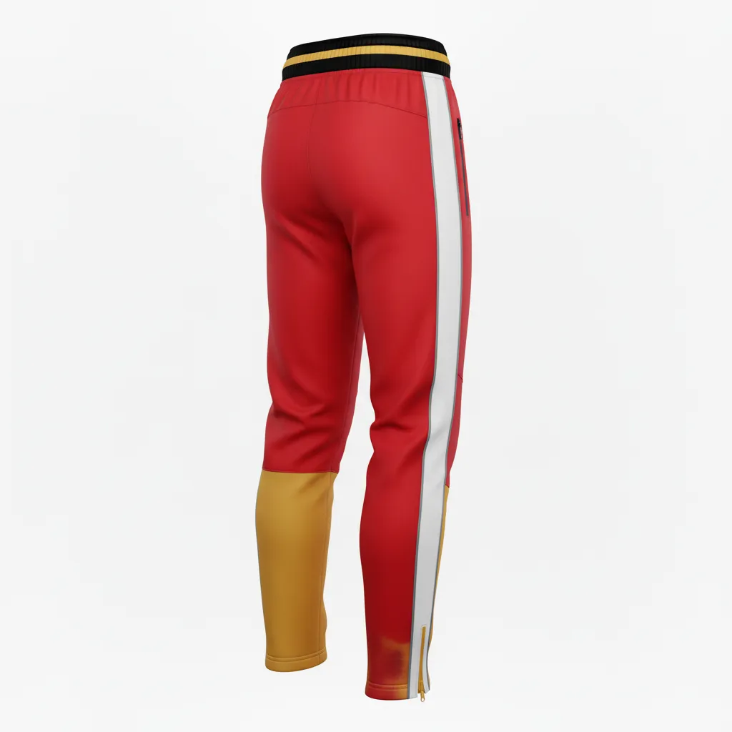 Custom Rugby Jogger Pant - Burgundy, Gold, White - Custom Rugby Jogger Pant Vegas - Back View - HAMCO Sports Inc.
