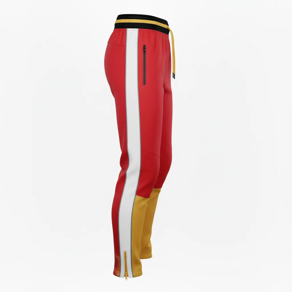 Custom Rugby Jogger Pant - Burgundy, Gold, White - Custom Rugby Jogger Pant Vegas - Side View - HAMCO Sports Inc.