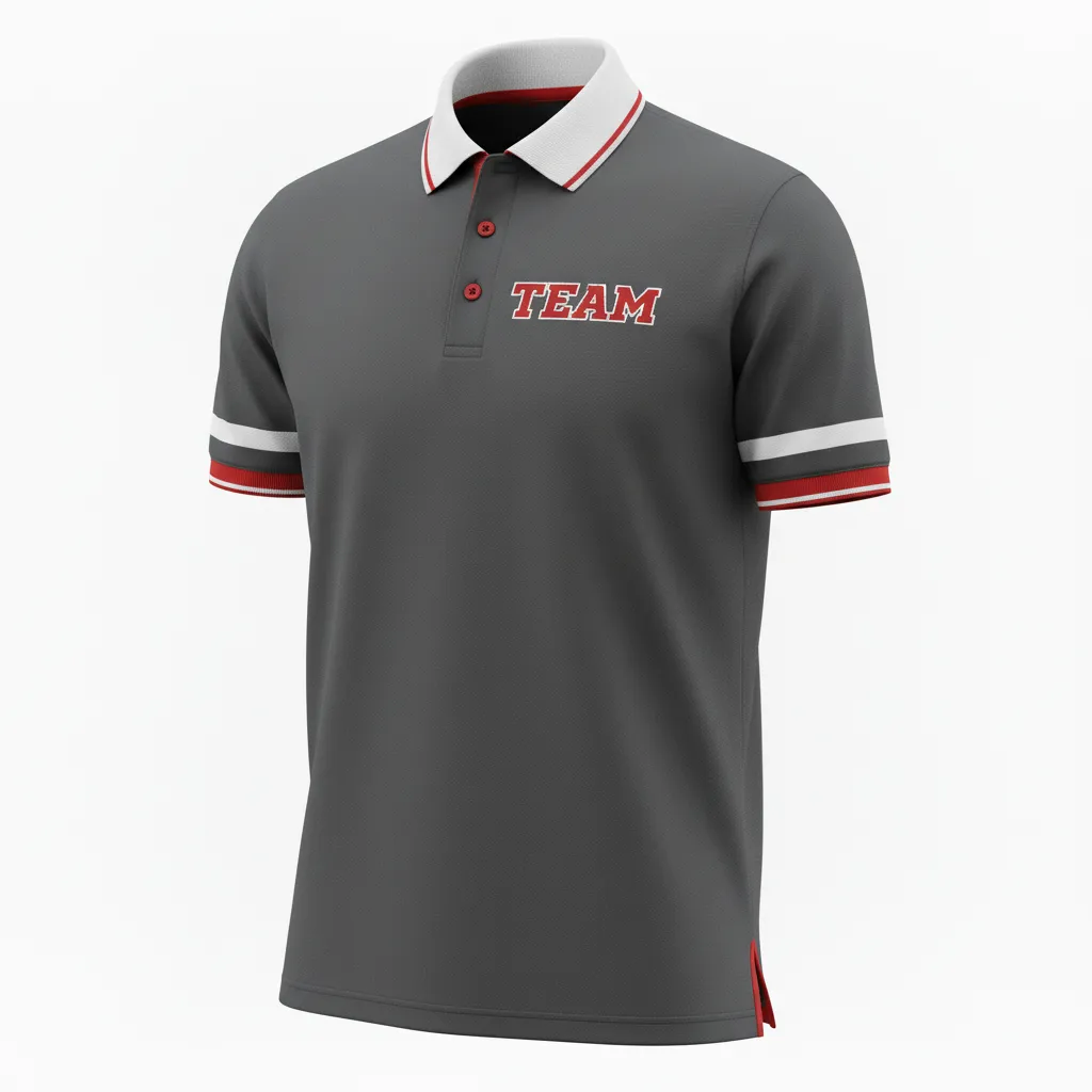 Custom Rugby Polo Shirt - Red, White - Custom Rugby Polo Shirt All Blacks Athletic - Front View - HAMCO Sports Inc.