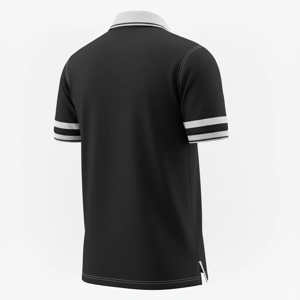 Custom Rugby Polo Shirt - Silver, White - Custom Rugby Polo Shirt All Blacks - Back View - HAMCO Sports Inc.