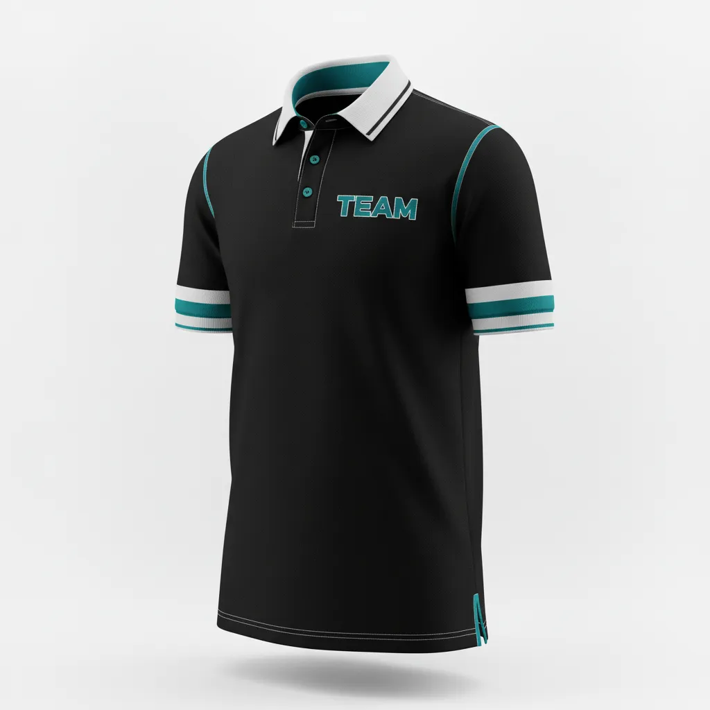 Custom Rugby Polo Shirt - White - Custom Rugby Polo Shirt All Blacks Teal - Front View - HAMCO Sports Inc.
