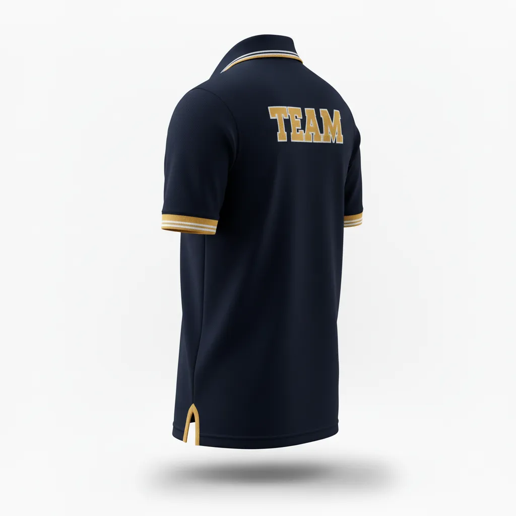 Custom Rugby Polo Shirt - Gold, White - Custom Rugby Polo Shirt All Blacks Vegas - Back View - HAMCO Sports Inc.