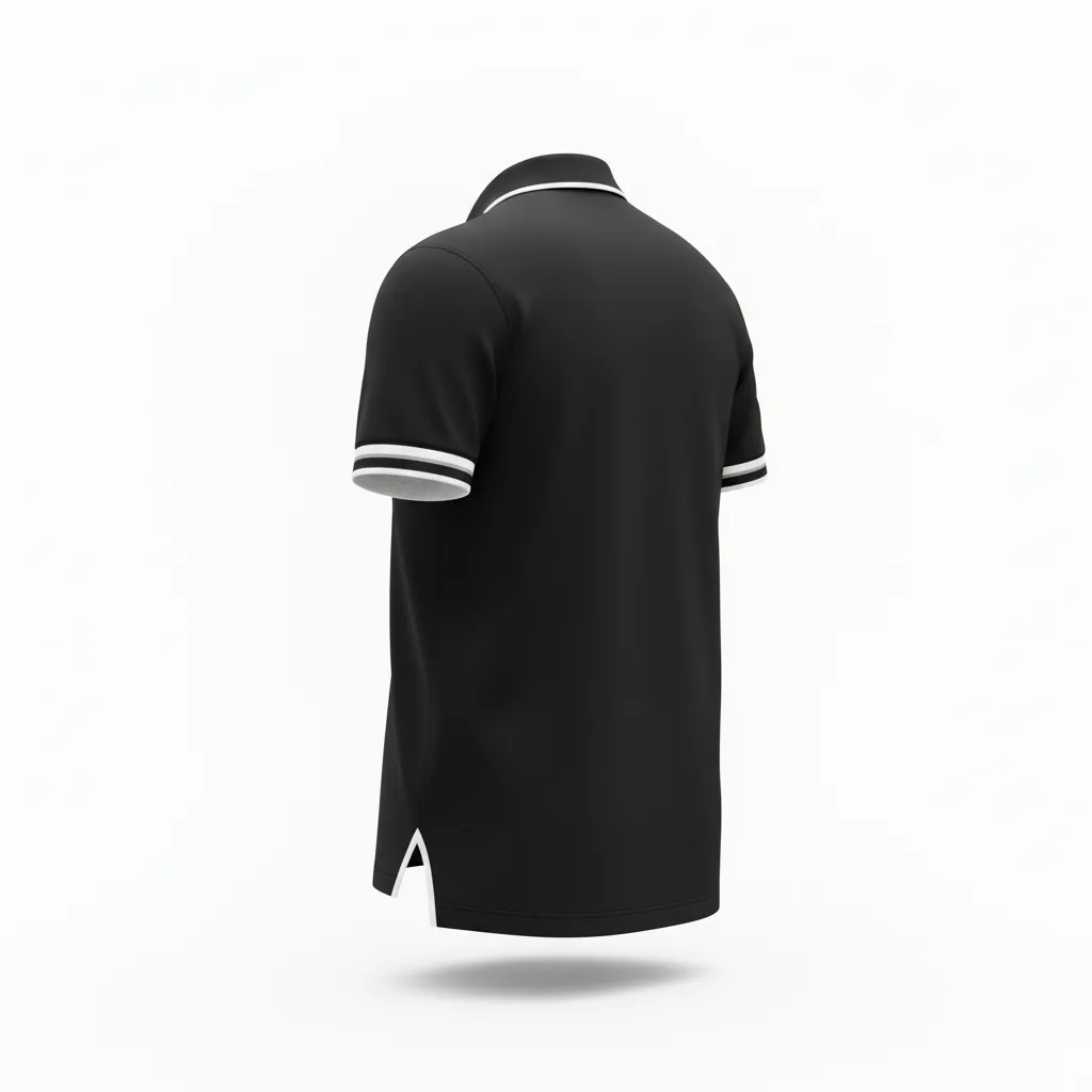 Custom Rugby Polo Shirt - White, Silver - Custom Rugby Polo Shirt All Blacks - Back View - HAMCO Sports Inc.