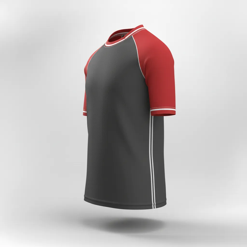 Custom Rugby Practice Jersey - Red, White - Custom Rugby Practice Jersey All Blacks Athletic - Side View - HAMCO Sports Inc.