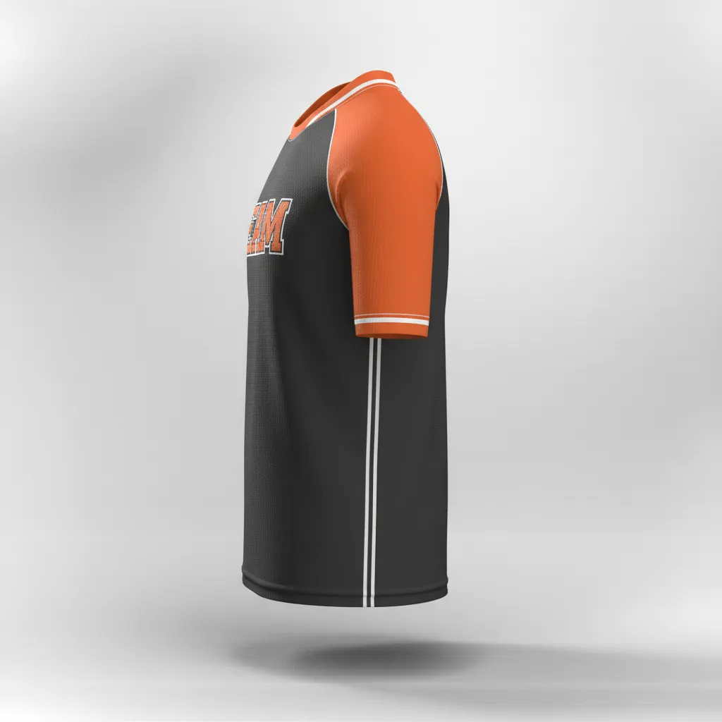 Custom Rugby Practice Jersey - Orange, White - Custom Rugby Practice Jersey All Blacks - Side View - HAMCO Sports Inc.