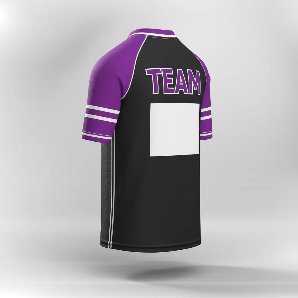 Custom Rugby Practice Jersey - Purple, White - Custom Rugby Practice Jersey All Blacks - Back View - HAMCO Sports Inc.