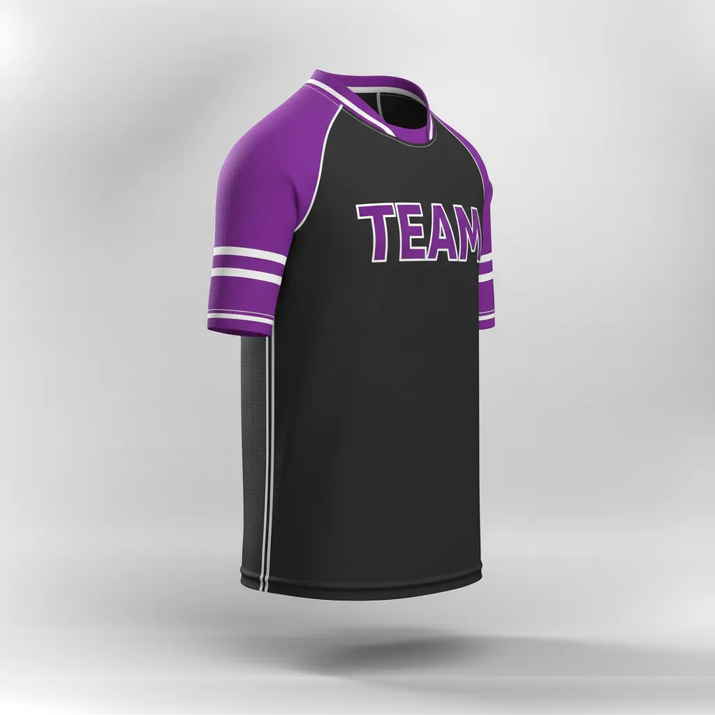 Custom Rugby Practice Jersey - Purple, White - Custom Rugby Practice Jersey All Blacks - Side View - HAMCO Sports Inc.