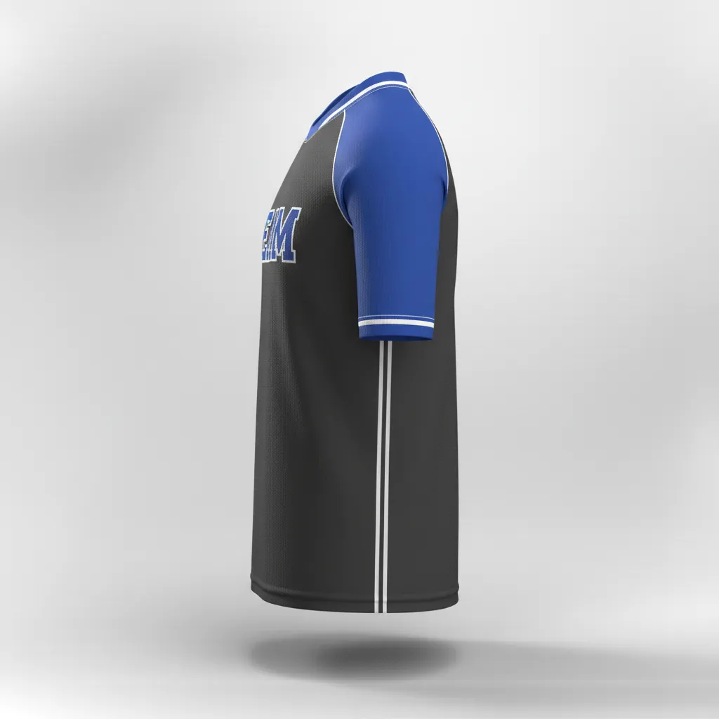 Custom Rugby Practice Jersey - Blue, White - Custom Rugby Practice Jersey All Blacks Royal - Side View - HAMCO Sports Inc.
