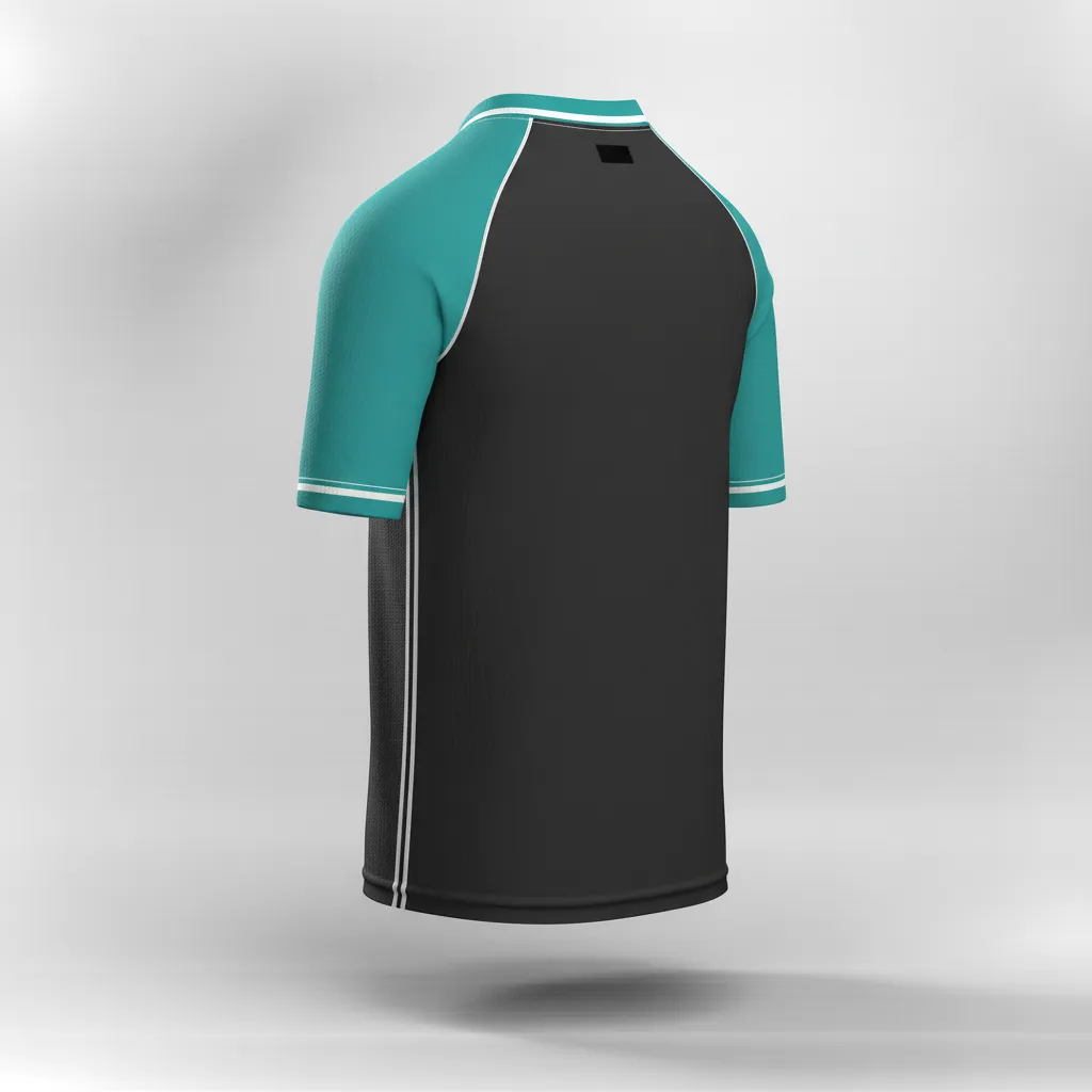 Custom Rugby Practice Jersey - White - Custom Rugby Practice Jersey All Blacks Teal - Back View - HAMCO Sports Inc.