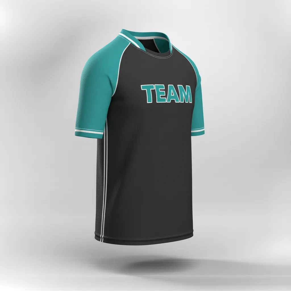 Custom Rugby Practice Jersey - White - Custom Rugby Practice Jersey All Blacks Teal - Side View - HAMCO Sports Inc.