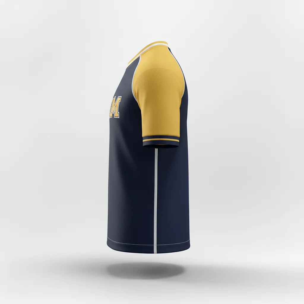 Custom Rugby Practice Jersey - Gold, White - Custom Rugby Practice Jersey All Blacks Vegas - Side View - HAMCO Sports Inc.