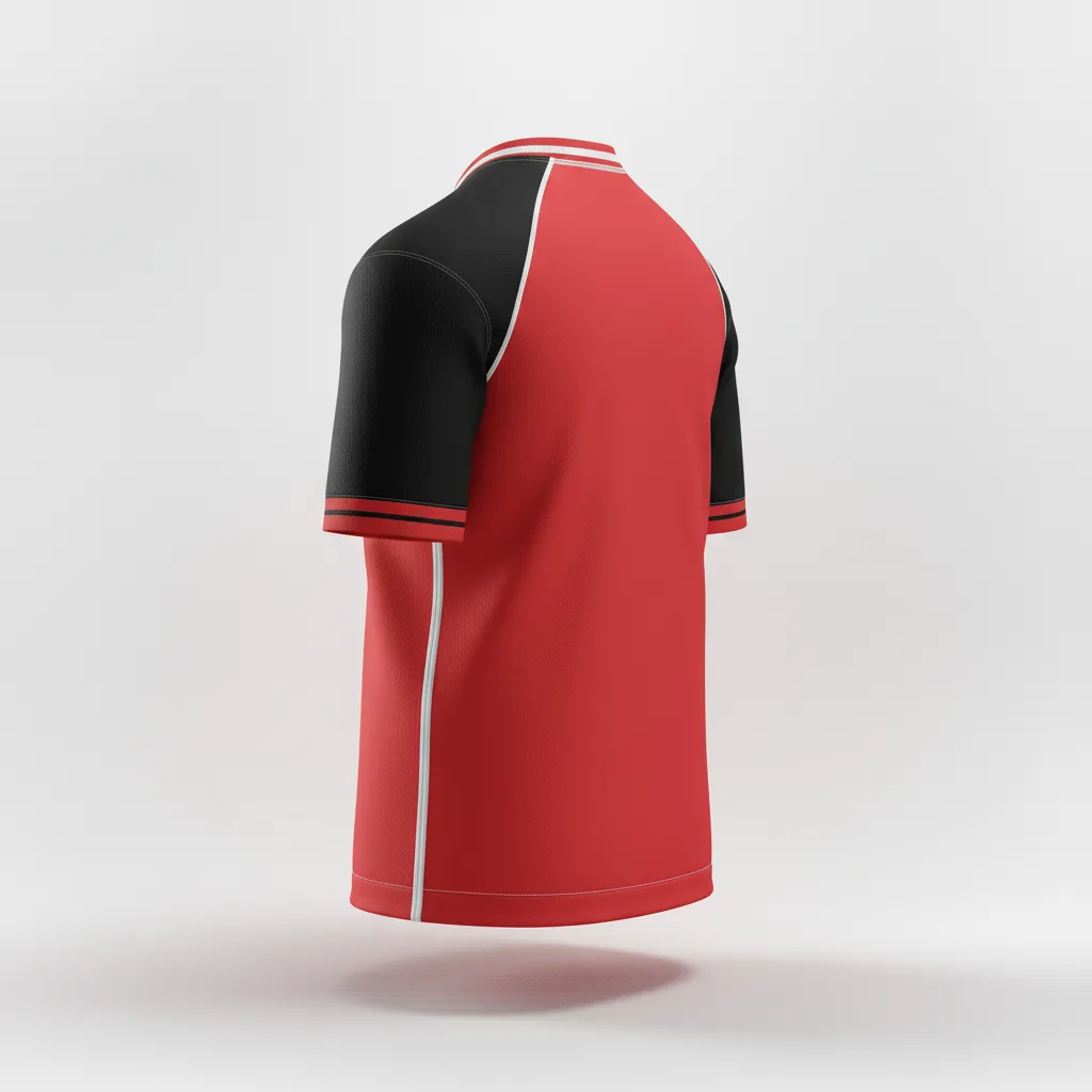 Custom Rugby Practice Jersey - Red, White - Custom Rugby Practice Jersey Athletic All Blacks - Back View - HAMCO Sports Inc.