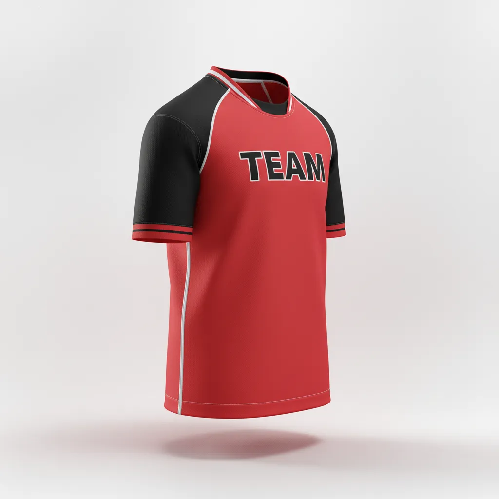 Custom Rugby Practice Jersey - Red, White - Custom Rugby Practice Jersey Athletic All Blacks - Front View - HAMCO Sports Inc.