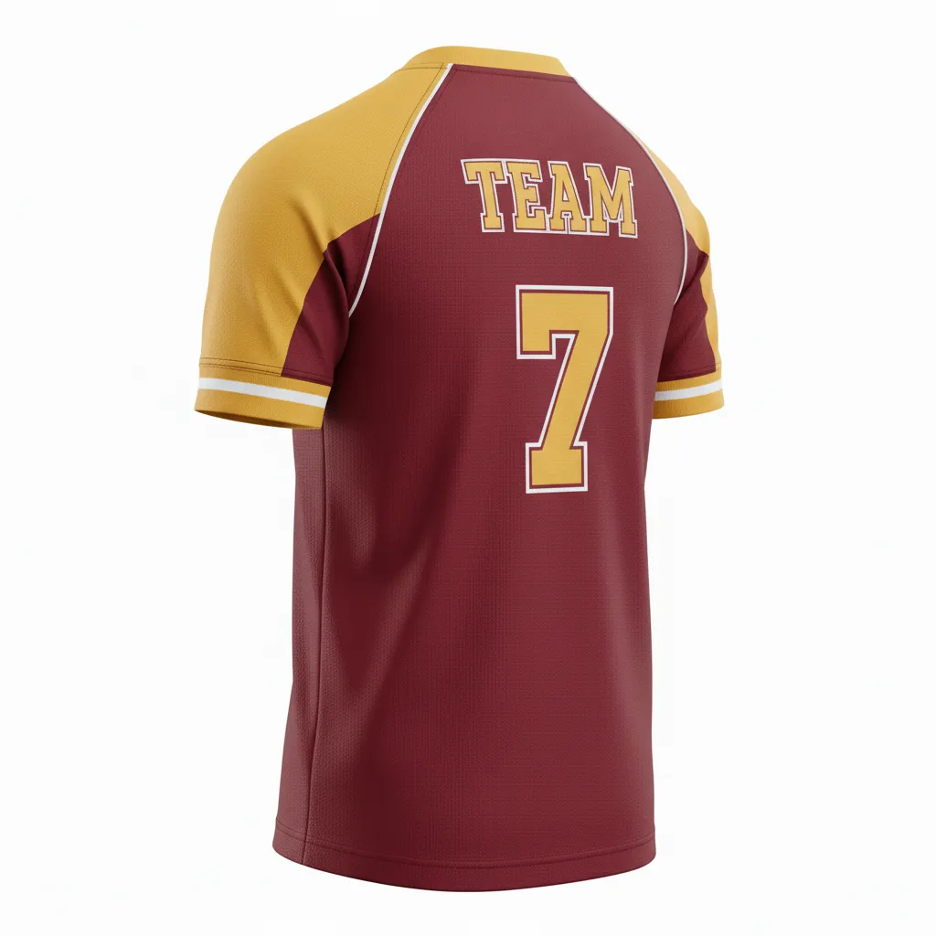 Custom Rugby Practice Jersey - Burgundy, Gold, White - Custom Rugby Practice Jersey Vegas - Back View - HAMCO Sports Inc.