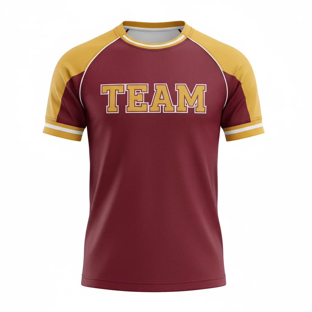 Custom Rugby Practice Jersey - Burgundy, Gold, White - Custom Rugby Practice Jersey Vegas - Front View - HAMCO Sports Inc.