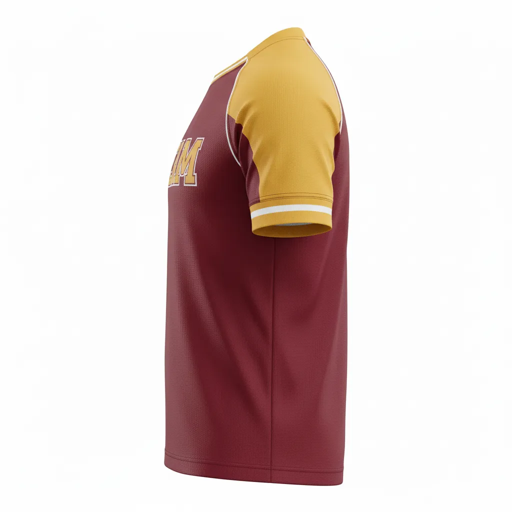 Custom Rugby Practice Jersey - Burgundy, Gold, White - Custom Rugby Practice Jersey Vegas - Side View - HAMCO Sports Inc.
