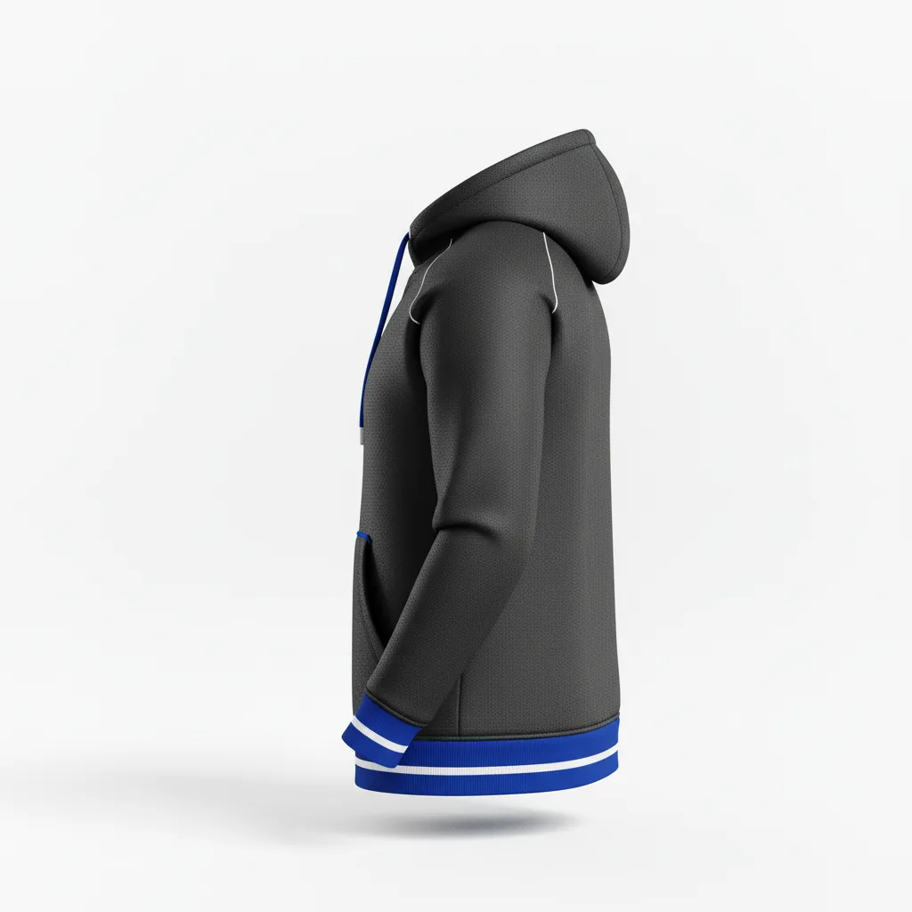 Custom Rugby Pullover Hoodie - Blue, White - Custom Rugby Pullover Hoodie All Blacks Royal - Back View - HAMCO Sports Inc.