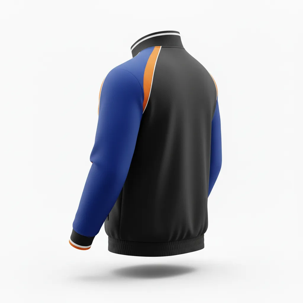 Custom Rugby Quarter Zipper Pullover - Orange, White - Custom Rugby Quarter Zipper Pullover All Blacks - Back View - HAMCO Sports Inc.