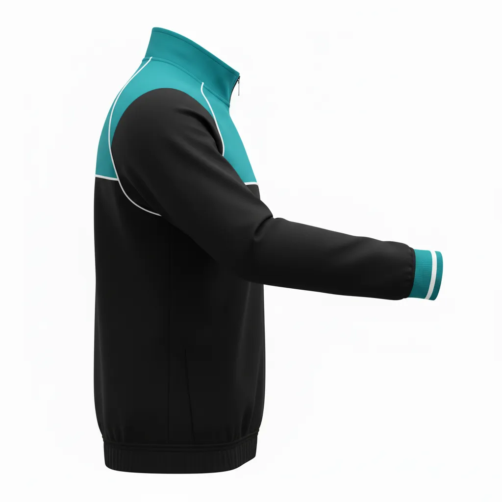 Custom Rugby Quarter Zipper Pullover - White - Custom Rugby Quarter Zipper Pullover All Blacks Teal - Back View - HAMCO Sports Inc.