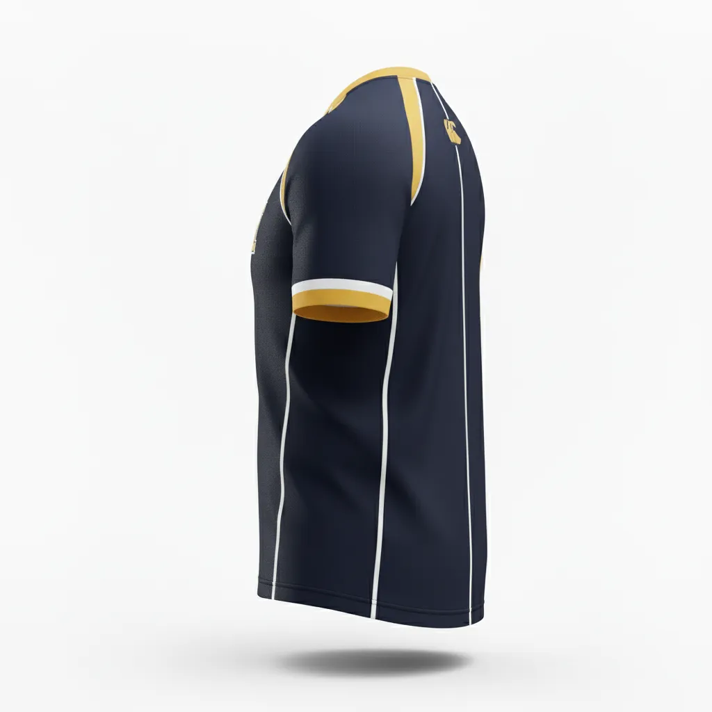 Custom Rugby Round Neck Classic Jersey - Gold, White - Custom Rugby Round Neck Classic Jersey All Blacks Vegas - Back View - HAMCO Sports Inc.